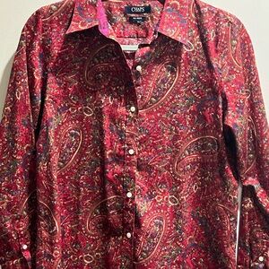 Chaps Red Paisley Women’s Blouse
